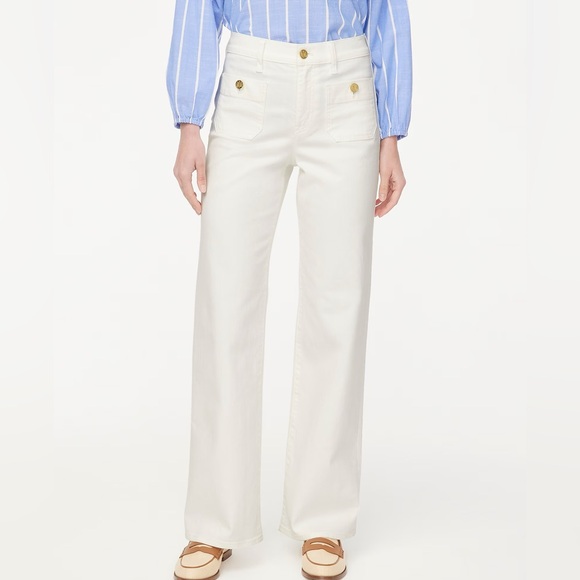 J. Crew Denim - J.CREW White Tall slim wide-leg sailor jean in all-day stretch Size 30 Tall